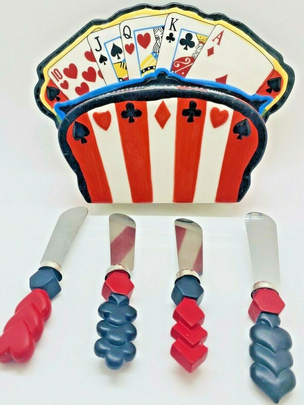 Poker Night Card Games Casino Poker Player Caddy Condiment Spreader Gift Set